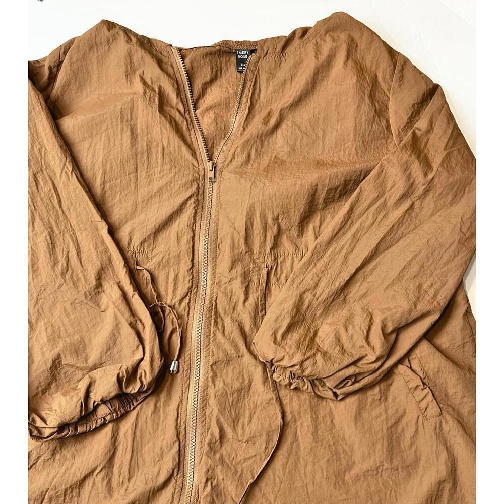 Emery Rose Woman’s Brown Lightweight Jacket with Hood 2XL - Picture 9 of 15